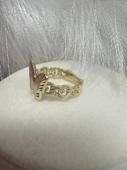 Anillo de mujer de oro 10k de mariposa con eslabones  .