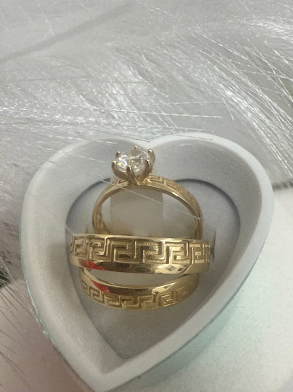 Anillo de matrimonio de trigo de oro 10k para  mujer y hombre