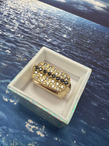 Anillo de hombre de 10k con circonia de hombre